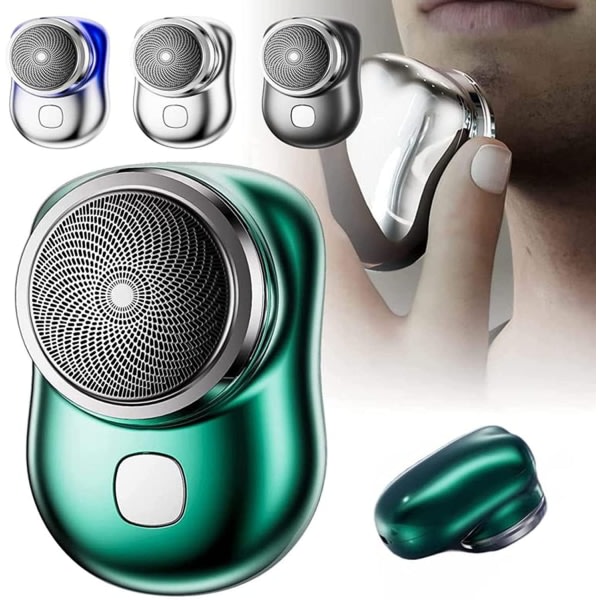 IC Mini USB-opladerbar barbermaskine Bærbar elektrisk barbermaskine til mænd Grøn