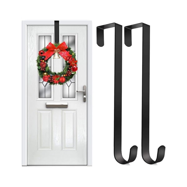 Juldörr krans krokar dörr krokar, 2. ytterdörr metall krans hållare krans krokar （15 tum lång, 2,2 cm bred）