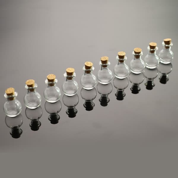 10 stk Mini glassflasker Små ønskeflasker Transparent