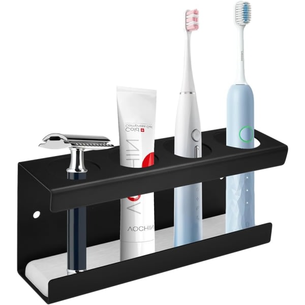 IC Elektrisk tandborsthållare 4 hål väggmonterad elektrisk tandborsthållare Rostfritt stål tandborsthållare Badrum