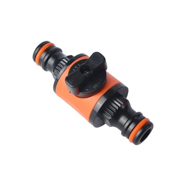 Double Nipple Connector with Valve Black+Orange Black+Orange Svart+orange