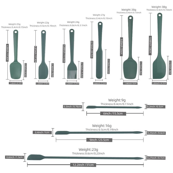 Xuanjun ny silikon-set serie set grillborste smörskrapa temperaturtålig och diskmaskinsäker Black 6-piece set