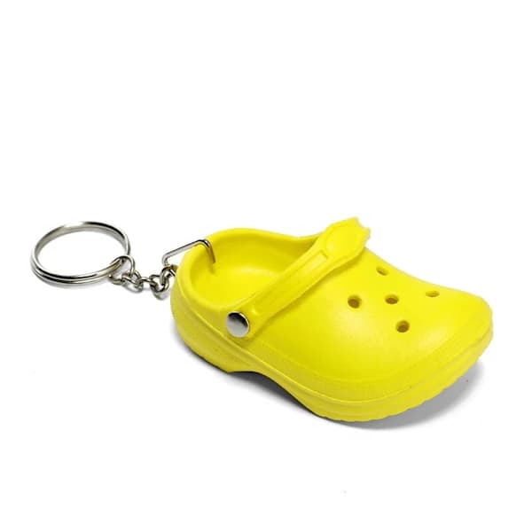 Ny 3D MINI CROC SANDAL NØGLERING SKO NØGLEVEDHÆNG SØD HJEMMESKO NØGLERING Helt Ny gul yellow
