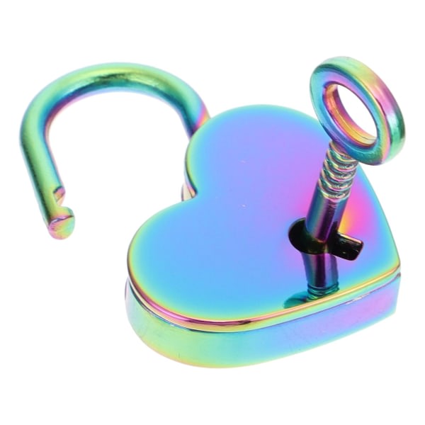 1 set vacker plätering Hjärtformad låsplätering Love Lock Färg önskelås (4X3X1CM, färgglad) IC