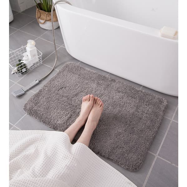 IC Tyk Fløjl Badeværelsesmåtte, Absorberende Antislip Måtte (Champagne, 40*60 cm)