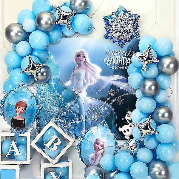 IC CNE Frozen Elsa Anna Temaaffisch Ballonger Garland Arc