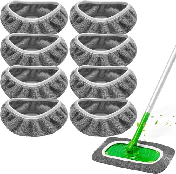8-pack mikrofiberdukar moppdynor för alla golv Återanvändbara Swiffer Sweeper Mops Refills mikrofibermoppdynor