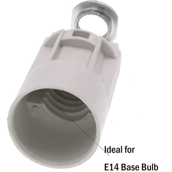 E14 Flame Bulb Base, Termoplast, Sort, Ses 52 mm høj, 1/8 Ips Hickey-gänga