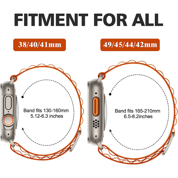 IC Kompatibelt Apple Watch Band Ultra 49mm 45mm 44mm 42mm 41mm 40mm 38mm, Robust Nylon SportsiWatch Serie 8/7/6/5/4/3/2/1/SE/Ultra Kvinnor Män