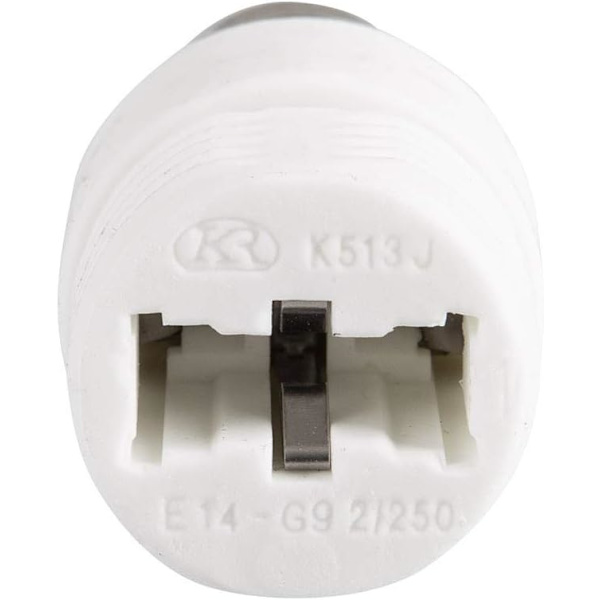 2-pack E14 till G9 Keramisk Sockeladapter för LED, Halogen, CFL Ljuskällor