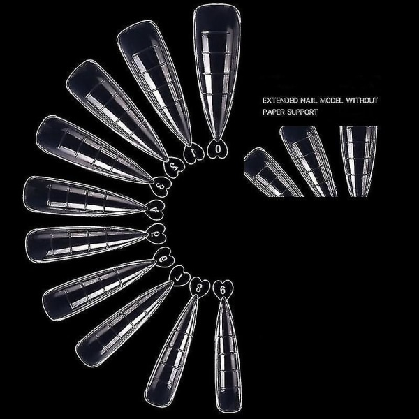 100 st Poly Nail Gel Quick Building Form Nail Dual Forms Finger Extension Nail Art Uv Builder Enkelt att hitta nagelverktyg