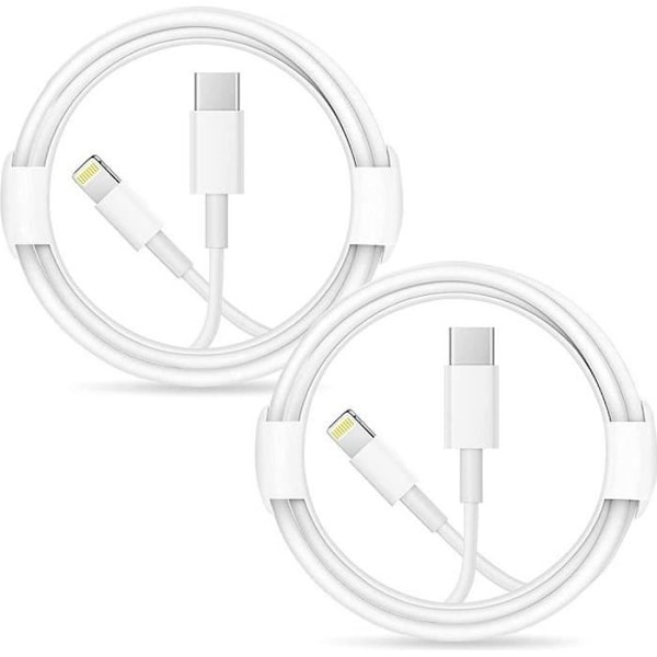 2 kpl USB C - Lightning -kaapelia iPhone 14 13 13 Pro Max 13 Mini 12 Pro Max 11 Pro, 1 m Vit