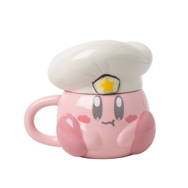 Tecknad kockstjärna Kirby Navy Hat Star Keramisk kopp kaffemugg
