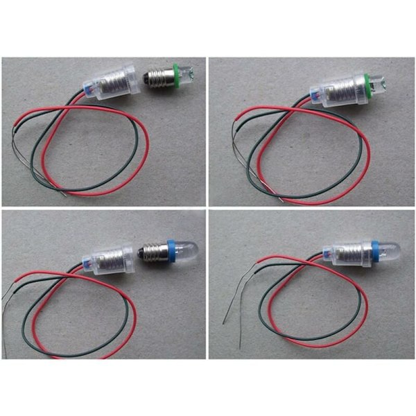 10 st E10 Lampfot LED Skruvmontering Små Glödlampshållare Ljussockel med Kabel för Experiment Krets Hem Elektriska Testtillbehör
