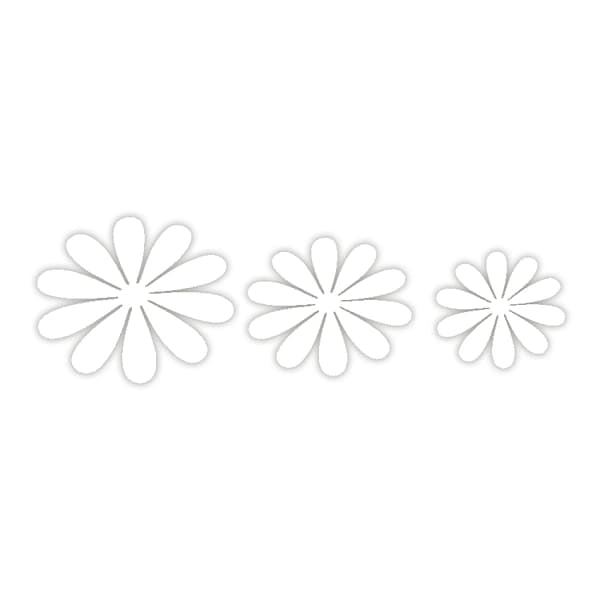 Väggdekoration 12-pack Blommor 3D Vit Väggdekal Stickers Väggdekor vit