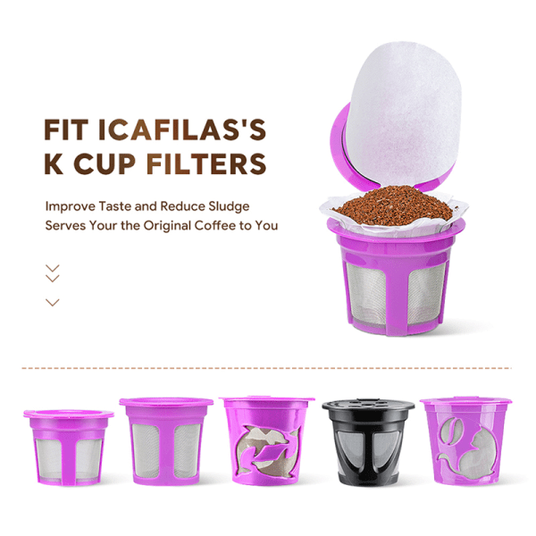 IC 50st Bärbara Kaffefilter Papper Påfyllningsbar Kaffebryggare Filter