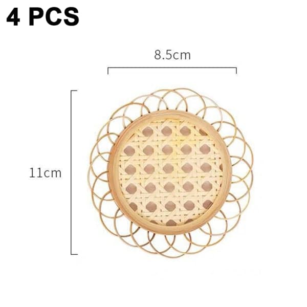 IC Håndlavede Rattan Coasters til værelsesindretning - Boho Coasters til shape2