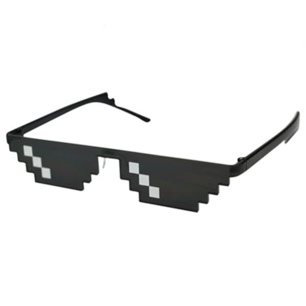 Black Thug Life Glasses Meme Sunglasses Pixel 16bit Black 1-Pack 1-Pack 1-Pack
