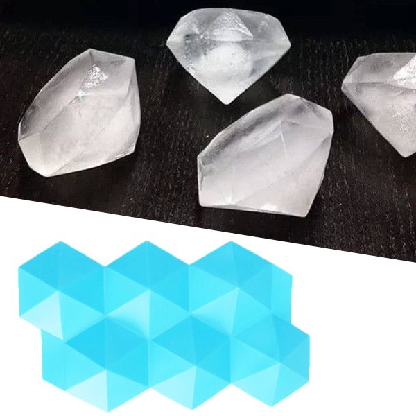 6 galler isbricka diamantform multifunktionellt material av livsmedelskvalitet Ice Cube form för dryck