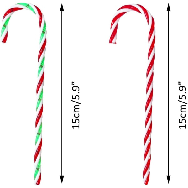 IC Juleakryl Slikkepind Slikkepind 24 stk, Twisted Plastic Candy Crutch Fo