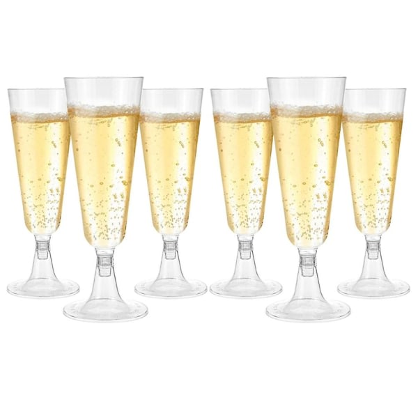 24st Disponibel Champagne Flutes Vinglas Plast Testglas Champagne Flutes Glas 4,7 oz (150 ml)
