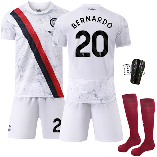 -26 ny sportdräkt 17 De Bruyne klubbfotbollströja nr 9 Haaland Manchester City bortatröja Size 10 Sock Protectors #twenty two