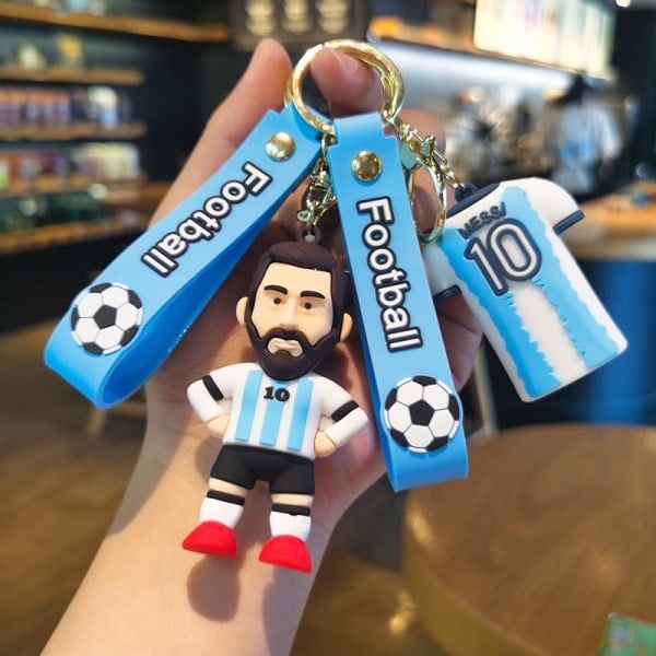 Messi Fodbold Nøglering Taske Vedhæng Serie Dukke Dukke Stjerne Sport Nøglering Action Figur Souvenir Legetøj Gave 4 4