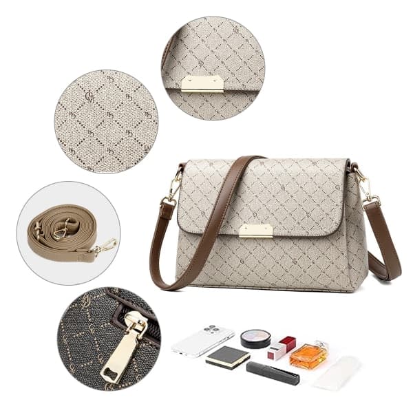 IC Crossbody-tasker til kvinder, skuldertasker, justerbare Khaki