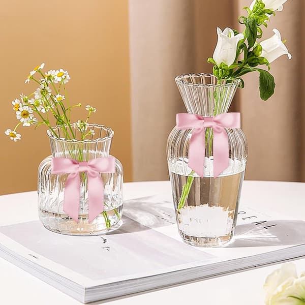 50 rosetter - Dekorativa julklappsrosetter, satin - för presentaskar, champagne, godisaskar - 6*7 cm - Rosa