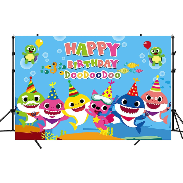 IC Haj födelsedagsfest tillbehör och dekorationer 5X3 FT foto bakgrund för pojke flicka baby shower barn sovrum väggdekoration