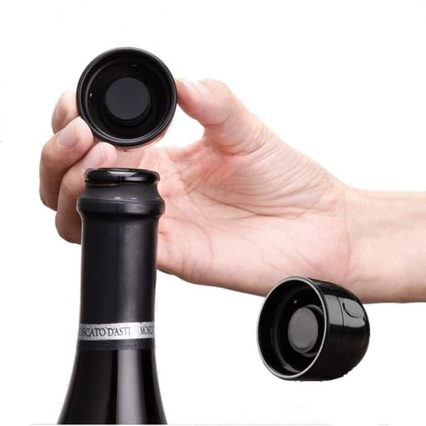 Sæt med 4 Champagneflaskepropper, Roterende Silikonvinpropper