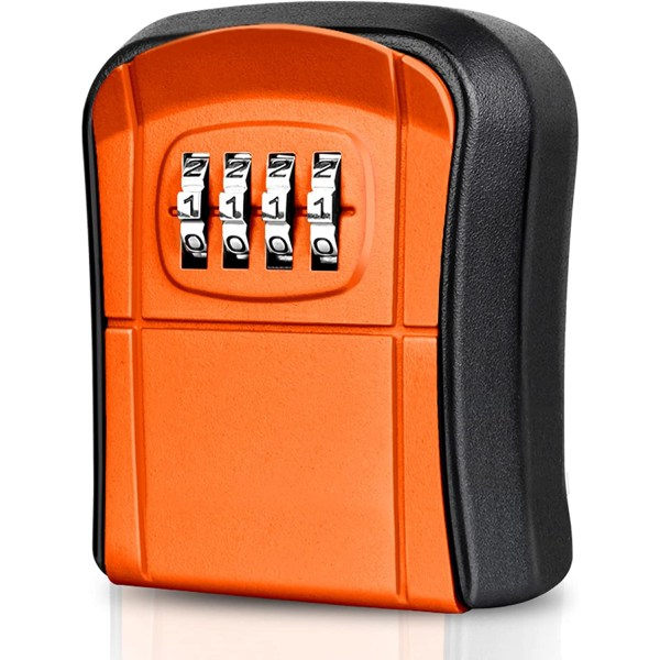 IC Väggmonterad Mini Nyckelskåp, Återställbar 4-Siffrig Kod, Orange