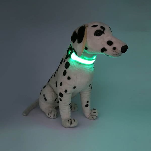 IC Oppladbart lysende hundehalsbåndslampe, justerbar blød M