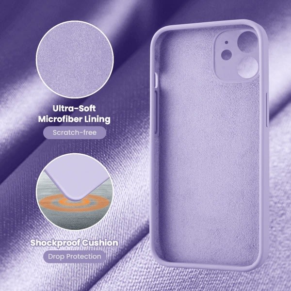 IC iPhone 11-deksel, silikon [Square Edges] & [Camera Protecion] Uppgraderat telefondeksel, Kryddnejlika lila