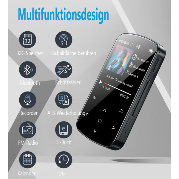 IC Bluetooth MP3-soitin kuulokkeilla