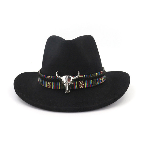 Cowboyhatt Stetson Style Fedora Summer Bred Brätte Cap Black