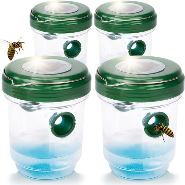 IC Flug-, geting- och myggfälla; Bug Catcher, bålgetingar; Solcellsdriven med LED-ljus - Set om 4