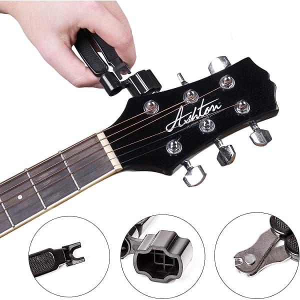 3 i 1 strengvikler sort guitarstrengvikler