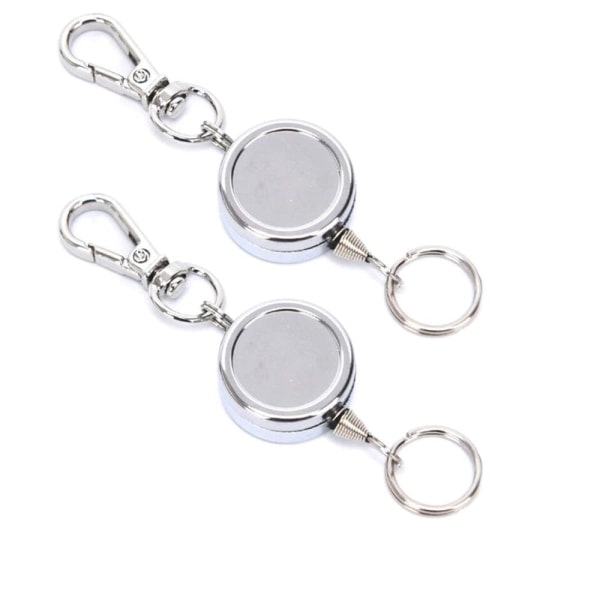 2-PACK Utdragbar Nyckelhållare i Metall - Spot Sales Silver IC