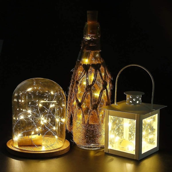 12 stk flaskelamper, korklamper til vinflasker, 2m 20 LED-lysstreng hurtig levering