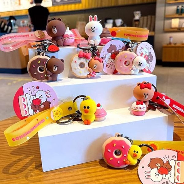 IC Söta Nyckelringar - Kawaii Djur Nyckelringar Hänge Bilnyckelring Ryggsäck Berlocker Present för Barn Kvinnor