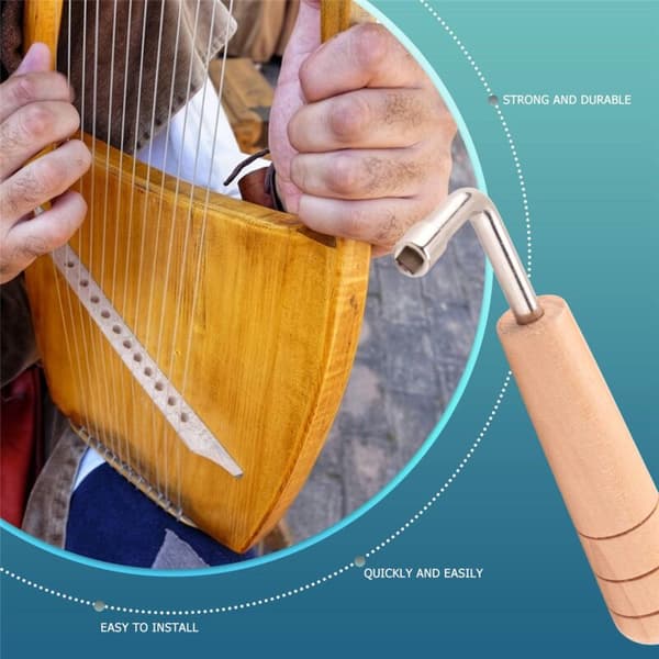 20 st Stämnaglar och Nitar, med L-formad Nyckel, för Stränginstrument Harpa Liten Lyra