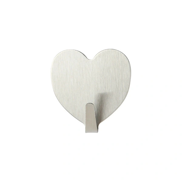 Wall hook with sticker, 6 self-adhesive hooks, stainless steel