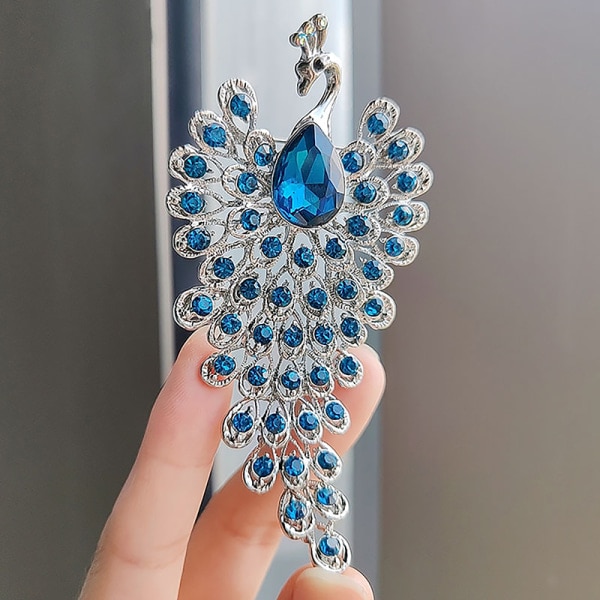 IC Mode Rhinestone Peacock Brosch Kvinnor Kläder Smycken Party