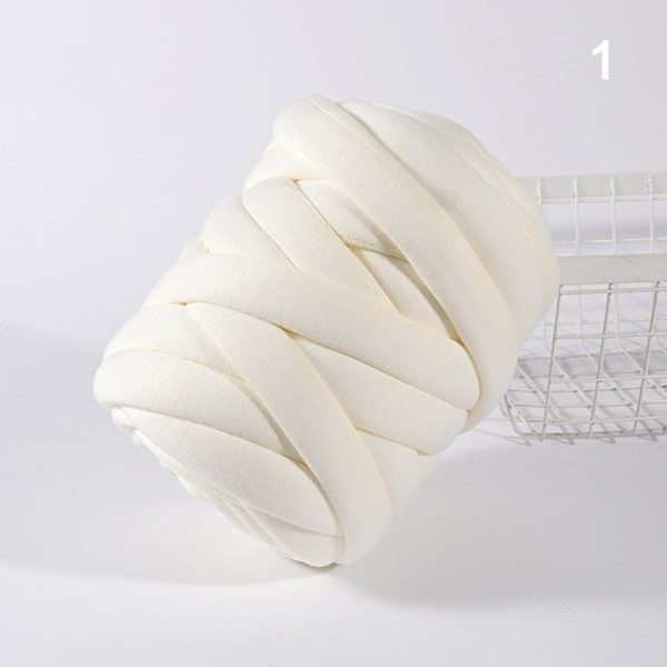 Sammetsgarn Chunky Arm Stickning Mjukt Jättegarn - Perfekt Vit 1