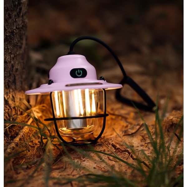 IC 2000mah Utomhusbelysning Camp Light USB Opladningsbar Retro Horselight Camp Light Light Tält Led Cam pink