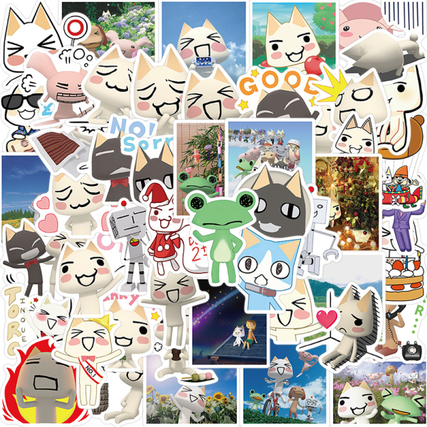 IC 50 st Cartoon Anime Cat Stickers e Waterproof Pvc Sticker Lapt