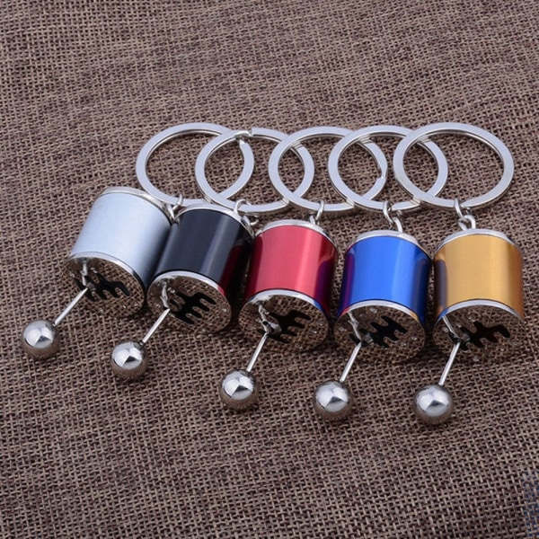 Bilnøkkelring Gear Knop Shifter Stick Box Nøkkelring SVART IC