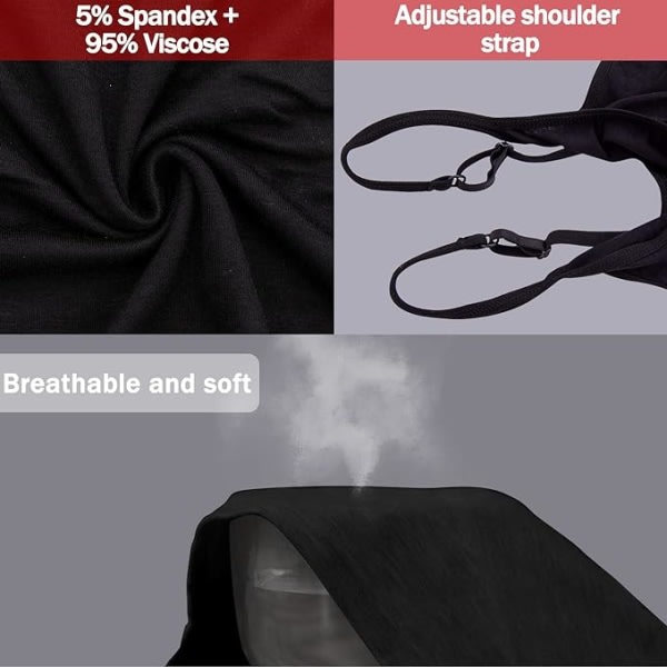 IC 5 stk Basic Camisole Justerbar Camisole Spaghettistropp Linne for Kvinner og Jenter (Stor)