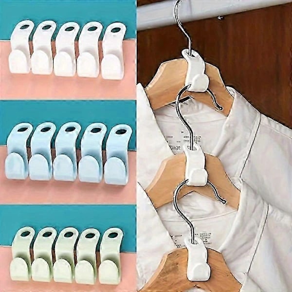 20-pack Plastic Hanger Connectors - Space-Saving Wall-Mounted Organizer, Durable Hooks for Stylish Wardrobe Storage
